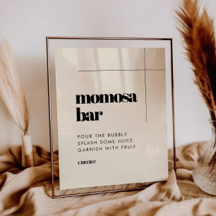 Póster Sencillo y elegante signo de barra de Momosa y mod