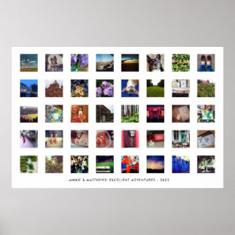 Póster Sencillo y moderno Collage de memoria de 40 fotos 