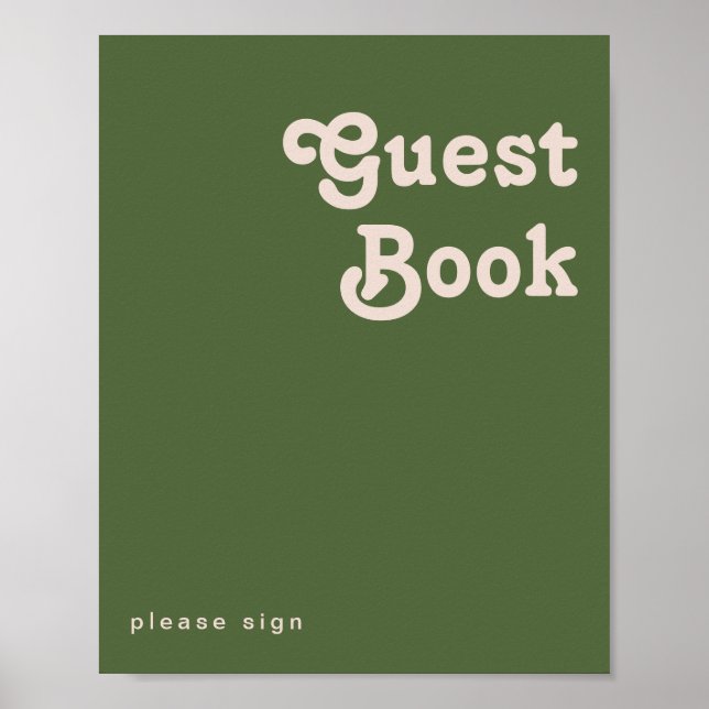 Póster Sencillos tonos retro | Libro de firmas de invitad (Frente)
