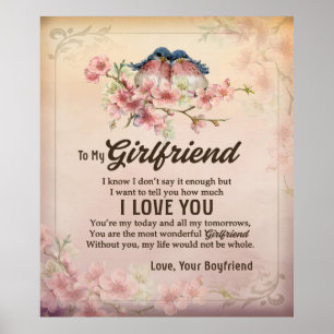 Póster Send Love To My Girlfriend, From Your Boyfriend
