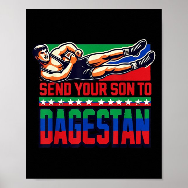 Póster Send Your Son To Dagestan Wrestling Training Motiv (Frente)