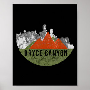 Póster Senderismo de montaña vintage USA - Parque Naciona