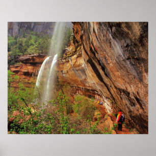 Póster Senderismo en el Emerald Pools Trail en Zion Natio