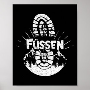 Póster Senderismo en Füssen Alemania Vacaciones Senderist