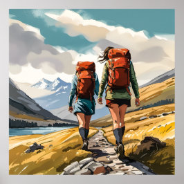 Póster Senderismo en las tierras altas de Escocia