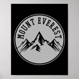 Póster Senderismo en montaña Monte Everest Montañismo Esc