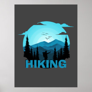 Póster Senderismo En Nombre Personalizado De Wilderness