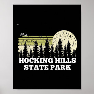 Póster Senderismo en Ohio Parque Estatal Hocking Hills Ár