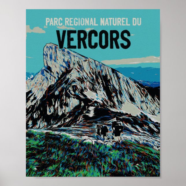 Póster Senderismo en Vercors, Alpes, Francia (Frente)