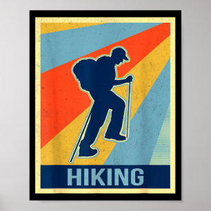 Póster Senderismo estilo vintage retro