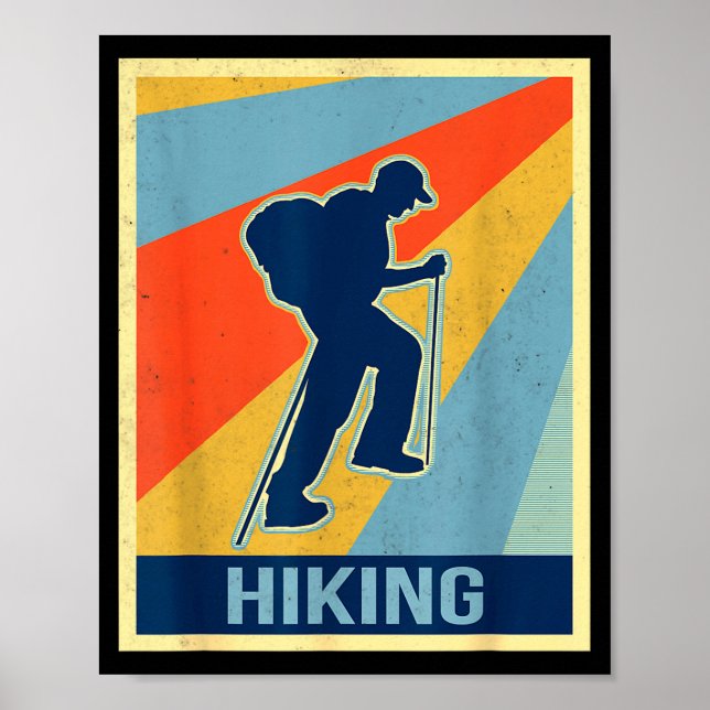 Póster Senderismo estilo vintage retro (Frente)