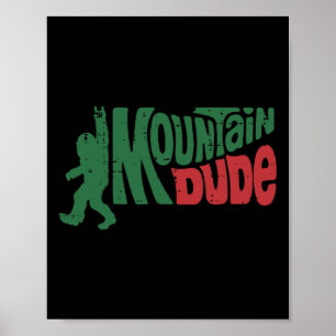 Póster Senderismo Montaña Pie Grande Tipo Sasquatch Roca