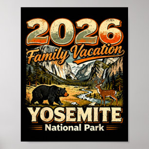 Póster Senderismo parque nacional yosemite 2026 vacacione