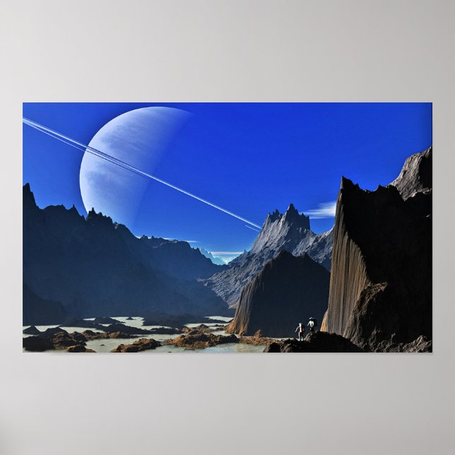 Póster Senderismo por el cráter herschel de las mimas de  (Frente)