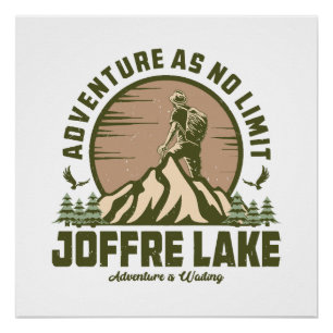 Póster Senderismo Retro Lago Joffre