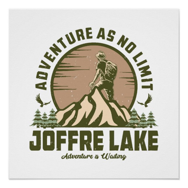 Póster Senderismo Retro Lago Joffre (Anverso)