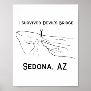 Póster Senderismo Sedona Sobreviví al Devil's Bridge Meme