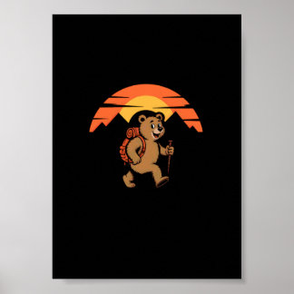 Póster Senderismo Vintage es simplemente caminar con osit