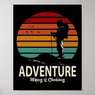 Póster Senderismo y escalada de aventuras