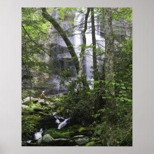 Póster Senderista admira Falls Branch Falls