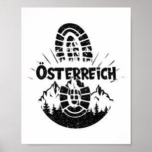 Póster Senderista Austria Paseo Austria Vacaciones