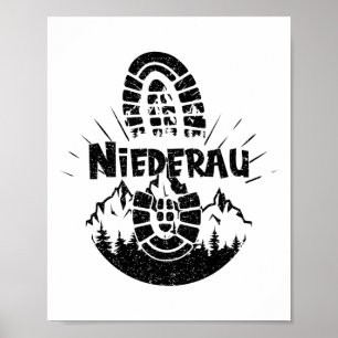 Póster Senderista Niederau Tirol Austria Vacaciones 