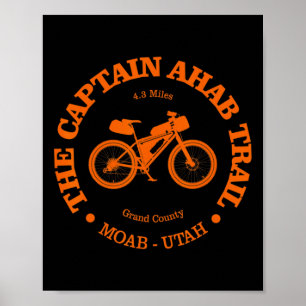 Póster Sendero Captain Ahab Divertido Ciclismo de Montaña