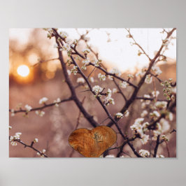 Póster sendero de árboles forestales ramas camino de amor