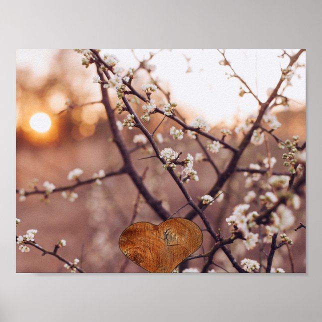 Póster sendero de árboles forestales ramas camino de amor (Frente)