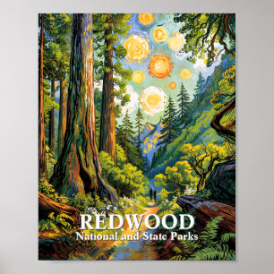 Póster Sendero de excursión del Parque Nacional Redwood V