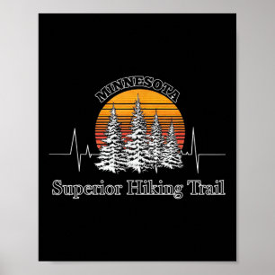 Póster Sendero de excursión Minnesota Nature Superior Lat