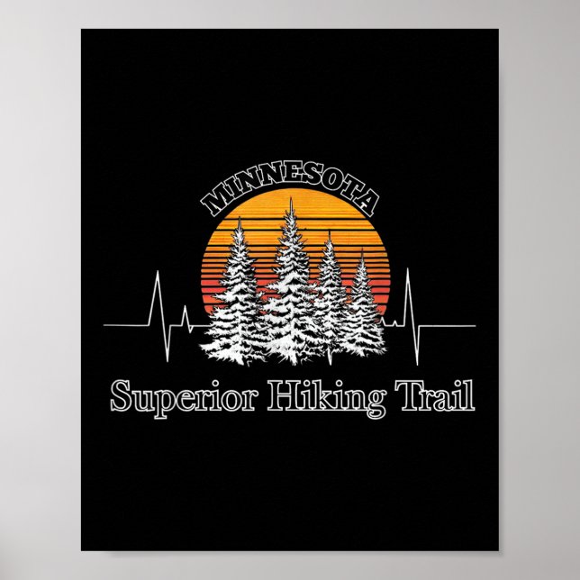 Póster Sendero de excursión Minnesota Nature Superior Lat (Frente)