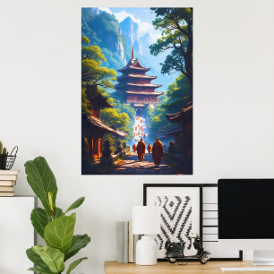 Póster Sendero de la Pagoda Mística al Amanecer