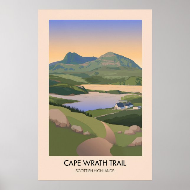 Póster Sendero de larga distancia Cape Wrath Trail Viajes (Frente)