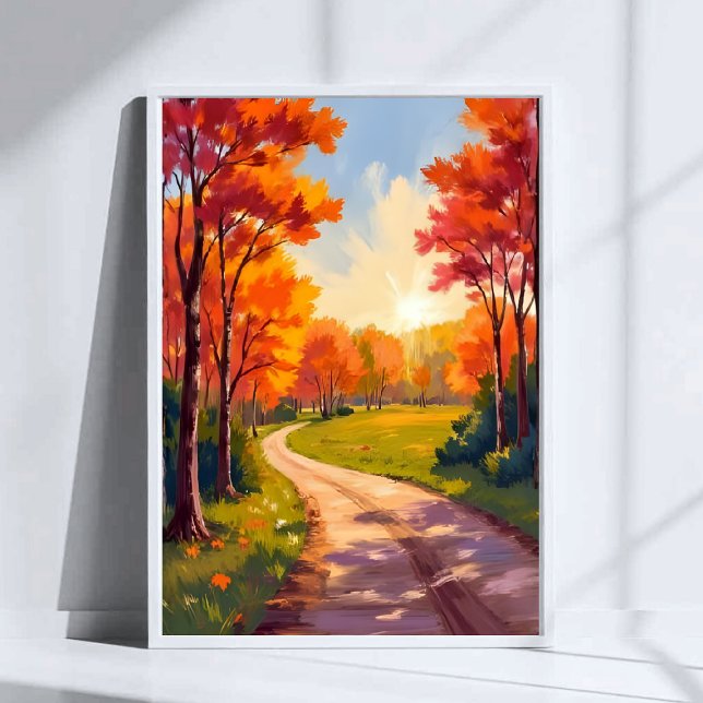 Póster Sendero de Otoño | Paisaje Natural de Follaje Rojo (Subido por el creador)