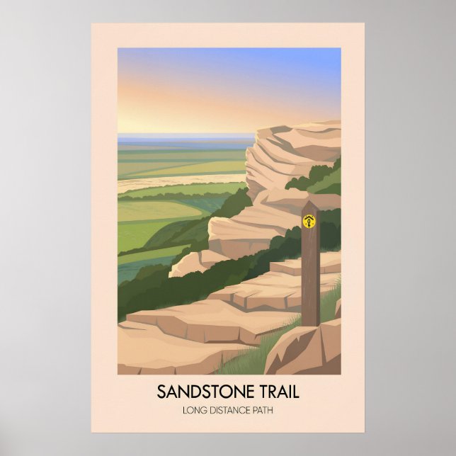 Póster Sendero de piedra arenisca de larga distancia de v (Frente)