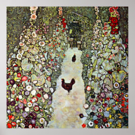 Póster Sendero del jardín con gallinas, Gustav Klimt, Art