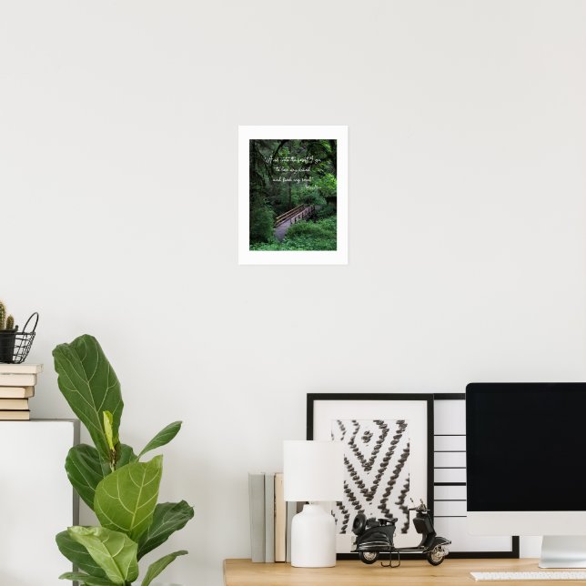 Póster Sendero hacia el bosque cita de John Muir (Oficina en casa)