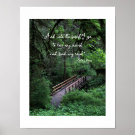 Póster Sendero hacia el bosque cita de John Muir