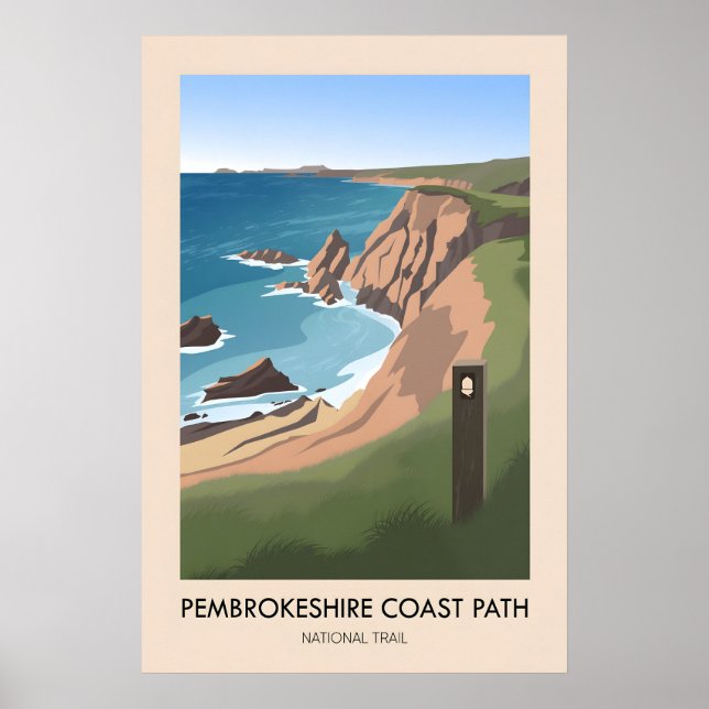 Póster Sendero Nacional de la Costa de Pembrokeshire Mode (Frente)