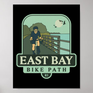 Póster Sendero para bicicletas de East Bay - Rhode Island