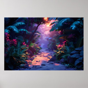 Póster Sendero tropical hawaiano