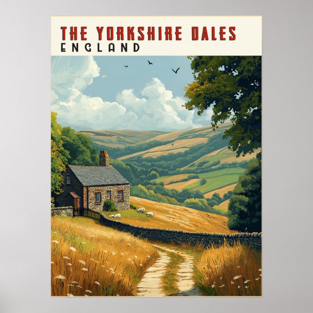 Póster Senderos de Senderismo de Yorkshire Dales (Frente)