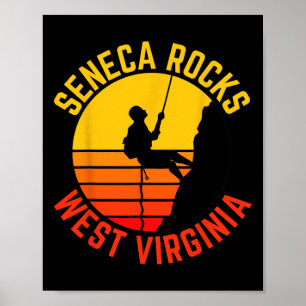 Póster Seneca Rocks West Virginia Escalada en Roca Retro
