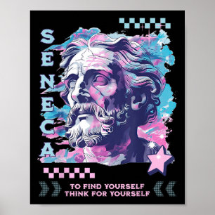Póster Seneca Stoic Philosophy Retro 2000 Pastel Vaporwa