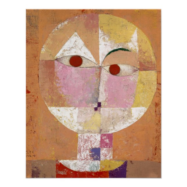 Póster Senecio (Baldgreis) (1922) pintura de Paul Klee (Anverso)