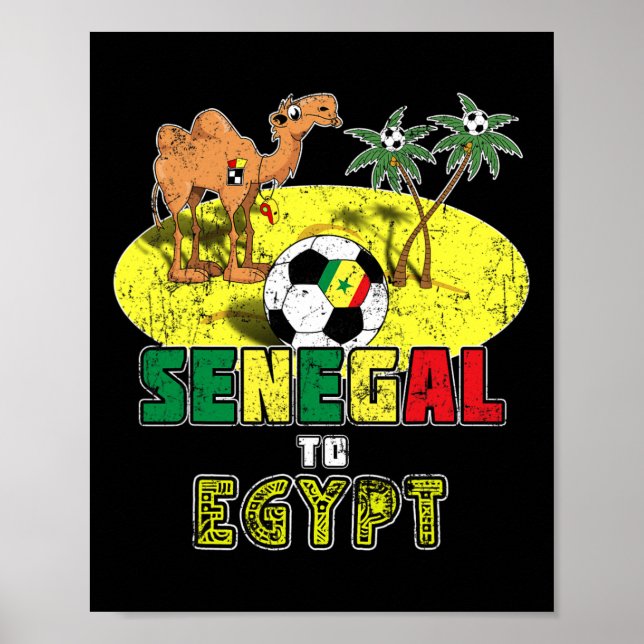 Póster Senegal National Soccer Team To Egypt Retro  (Frente)