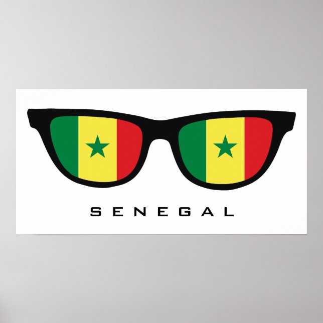 Póster Senegal Shades personalizado poster de texto y col (Frente)