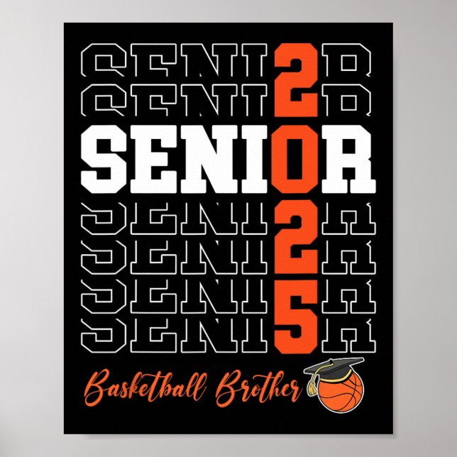 Póster Senior 2025 Sketll Brother Gift Cl Of 2025 Proud B (Frente)