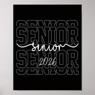 Póster Senior 2026 Cl de 2026 Año Escolar Graduación Homb